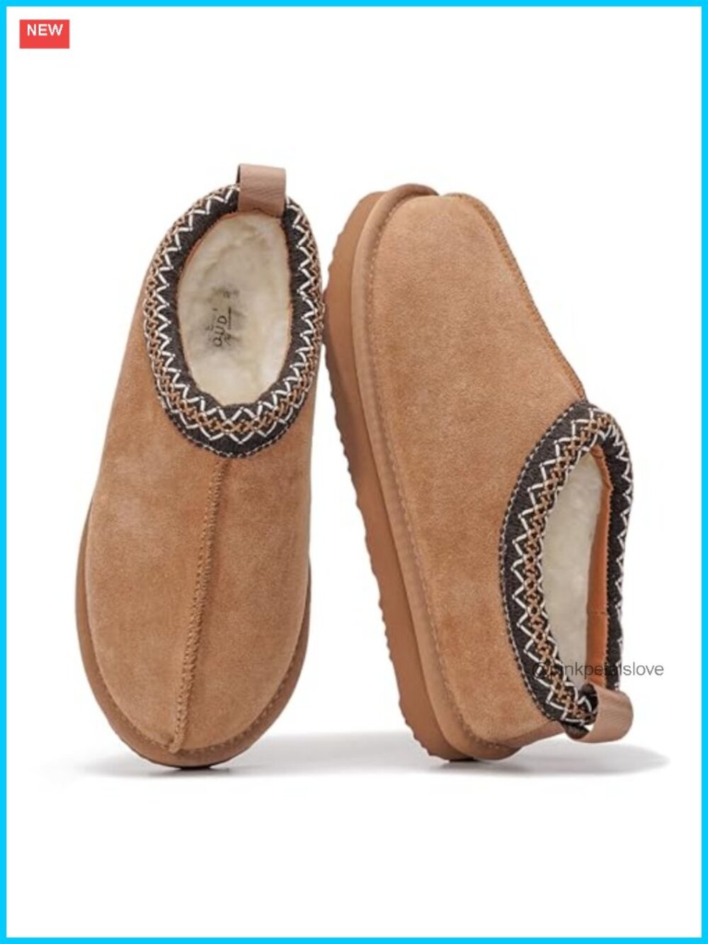 Genuine Leather Shearling Fur-Lined Slippers Women Slip-On House Shoes